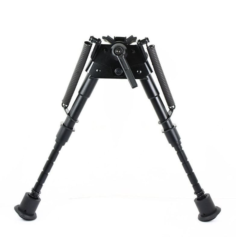 Bipied Tactique Réglable 6-9 Pouces Pour Fusil - Montage Sur Rail 20-23mm - Système à Ressort De Retour - En Aluminium Noir - Garantie 3 Ans